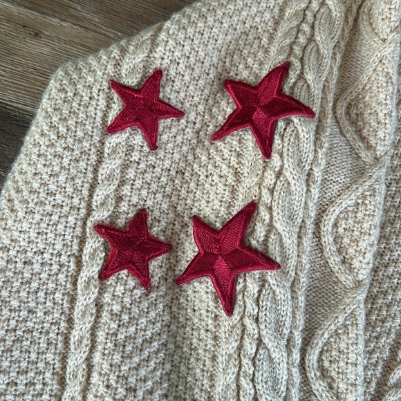 Taylor Swift Beige Red TV Stars Button Front Cardigan Swiftie Sweater - Picture 3 of 9